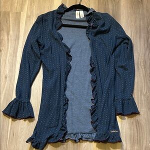 Matilda Jane Navy Polka Dot Ruffle Cardigan